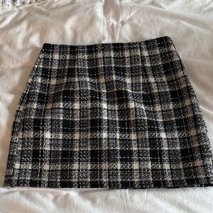 Lulu's Black and White Plaid Mini Skirt